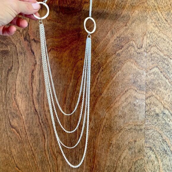 Silver Plated Layered Necklace  - Picture 1 of 6